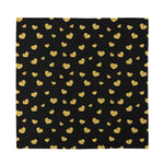 Gold And Black Heart Pattern Print Silk Bandana