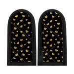 Gold And Black Heart Pattern Print Skillet Handle Cover