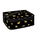 Gold And Black Heart Pattern Print Small Lunch Bag