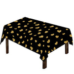 Gold And Black Heart Pattern Print Tablecloth