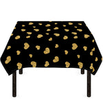 Gold And Black Heart Pattern Print Tablecloth