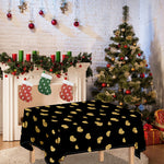 Gold And Black Heart Pattern Print Tablecloth