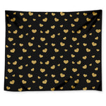 Gold And Black Heart Pattern Print Tapestry