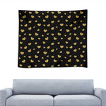 Gold And Black Heart Pattern Print Tapestry