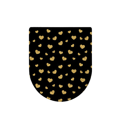 Gold And Black Heart Pattern Print Toilet Lid Cover