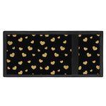 Gold And Black Heart Pattern Print Trifold Wallet