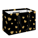 Gold And Black Heart Pattern Print Utility Tote Bag