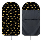 Gold And Black Heart Pattern Print Waterproof Car Seat Cover