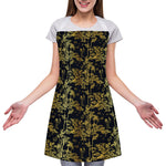 Gold And Black Japanese Bamboo Print Adjustable Apron