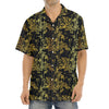 Gold And Black Japanese Bamboo Print Aloha Shirt