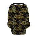 Gold And Black Japanese Bamboo Print Baby Seat Cover