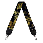 Gold And Black Japanese Bamboo Print Bag Strap