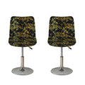 Gold And Black Japanese Bamboo Print Bar Stool Covers