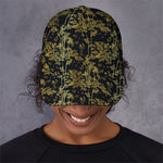 Gold And Black Japanese Bamboo Print Baseball Cap