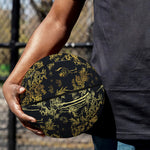 Gold And Black Japanese Bamboo Print Basketball
