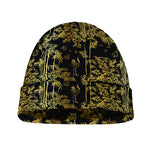 Gold And Black Japanese Bamboo Print Beanie
