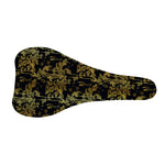 Gold And Black Japanese Bamboo Print Bicycle Seat Cover