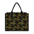 Gold And Black Japanese Bamboo Print Canvas Tote Bag