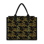 Gold And Black Japanese Bamboo Print Canvas Tote Bag