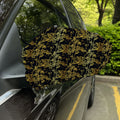 Gold And Black Japanese Bamboo Print Car Side Mirror Covers