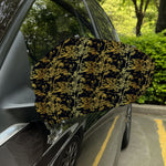 Gold And Black Japanese Bamboo Print Car Side Mirror Covers