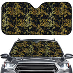 Gold And Black Japanese Bamboo Print Car Windshield Sun Shade