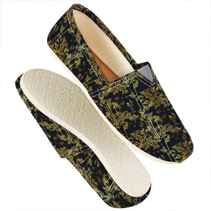 Gold And Black Japanese Bamboo Print Casual Shoes