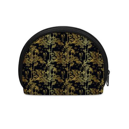 Gold And Black Japanese Bamboo Print Coin Purse