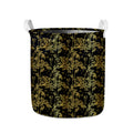 Gold And Black Japanese Bamboo Print Collapsible Laundry Basket