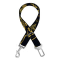 Gold And Black Japanese Bamboo Print Dog Seat Belt