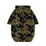 Gold And Black Japanese Bamboo Print Dog Zip Up Hoodie