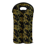 Gold And Black Japanese Bamboo Print Double Neoprene Wine Tote