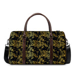 Gold And Black Japanese Bamboo Print Duffle Bag