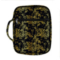 Gold And Black Japanese Bamboo Print Front Pocket Bible Bag