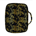 Gold And Black Japanese Bamboo Print Front Pocket Bible Bag