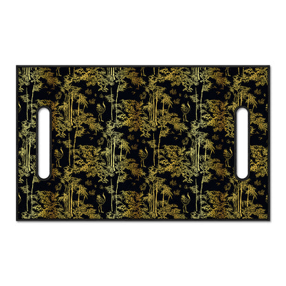 Gold And Black Japanese Bamboo Print Golf Cart Seat Cover