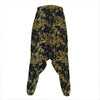 Gold And Black Japanese Bamboo Print Hammer Pants