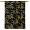 Gold And Black Japanese Bamboo Print House Flag