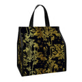 Gold And Black Japanese Bamboo Print Insulated Lunch Tote