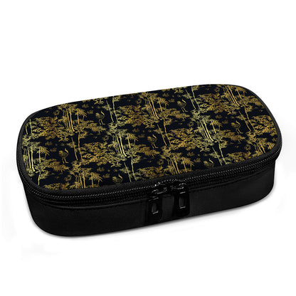 Gold And Black Japanese Bamboo Print Insulin Cooler Travel Case