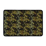Gold And Black Japanese Bamboo Print Kitchen Mat