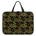 Gold And Black Japanese Bamboo Print Laptop Sleeve With Handle