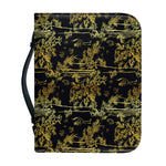 Gold And Black Japanese Bamboo Print Leather Bible Cover