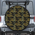 Gold And Black Japanese Bamboo Print Leather Spare Tire Cover