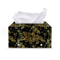 Gold And Black Japanese Bamboo Print Leather Tissue Box Cover