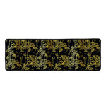 Gold And Black Japanese Bamboo Print Long Kitchen Mat