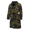 Gold And Black Japanese Bamboo Print Men's Bathrobe