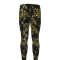 Gold And Black Japanese Bamboo Print Men's Leggings