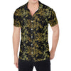 Gold And Black Japanese Bamboo Print Men's Shirt