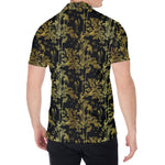 Gold And Black Japanese Bamboo Print Men's Shirt